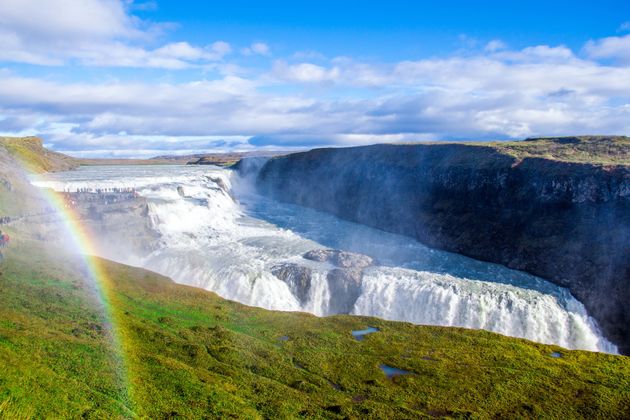 Een van de bekendste watervallen van IJsland: Gullfoss