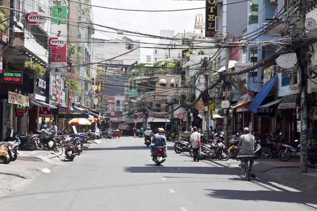 Drukke straat in Ho Chi Minhstad