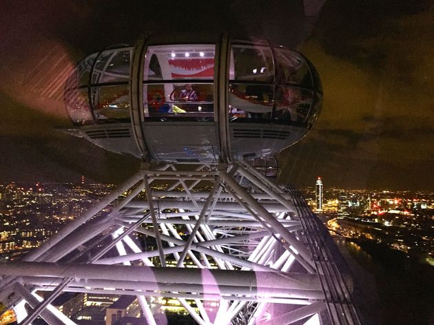 Het hoogste punt van de London Eye: 135 meter hoog