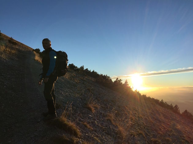 Onze berggids C\u00e9dric en waker over de Mont Ventoux