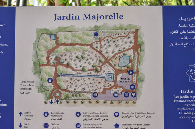 Op de kaart zie je al wel dat Jardin Majorelle niet super groot is