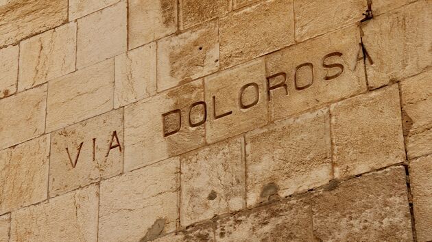 Het eindpunt van Via Dolorosa bij de Heilige Grafkerk