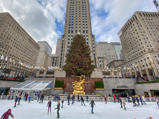De beroemdste kerstboom van New York. En ook hier kun je schaatsen!