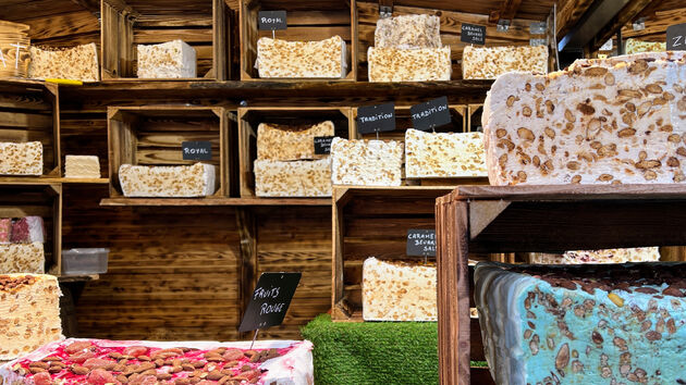 Nougat ontbreekt hier op geen enkele kerstmarkt en komt vaak uit Frankrijk