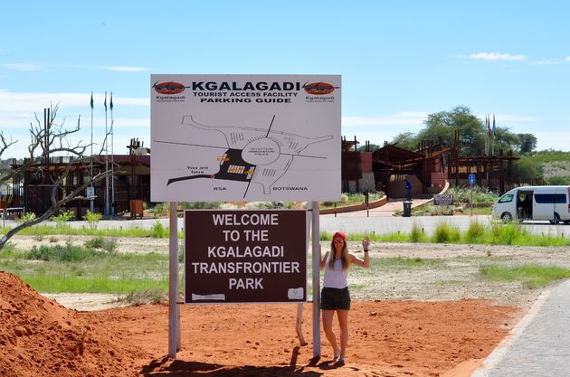 De ingang van Kgalagadi Transfrontier NP