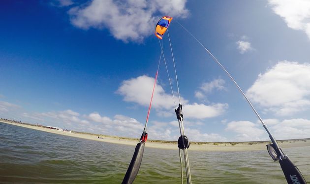 Eerste les kitesurfen