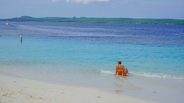 <i>Het water op Klein Bonaire is zo mooi helder blauw</i>