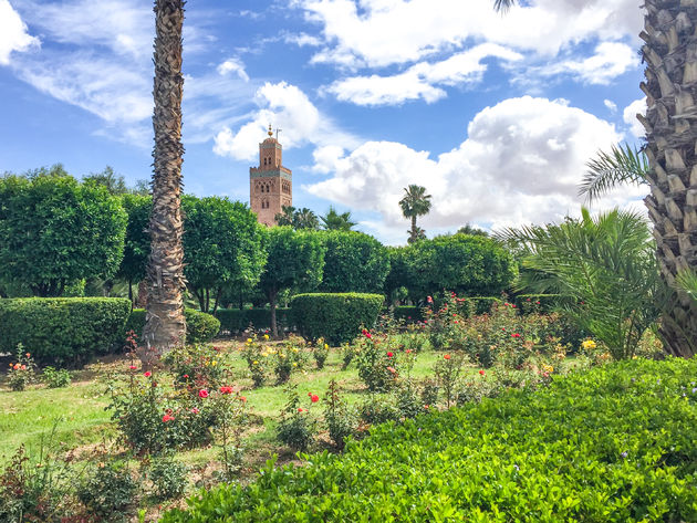 Uitzicht op de bijzondere Koutoubia Moskee