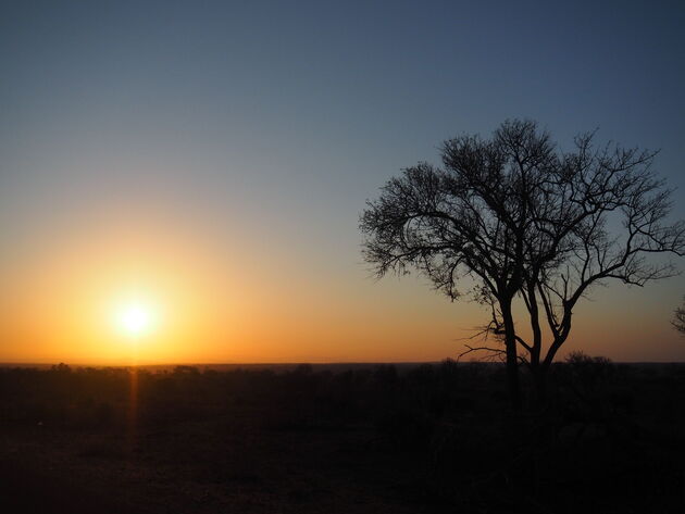 Magisch mooi; de zonsondergang in het Krugerpark