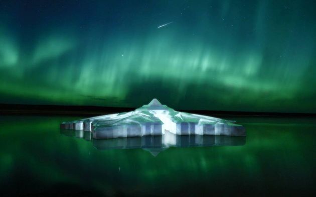 Het drijvende hotel Krystall in Noorwegen