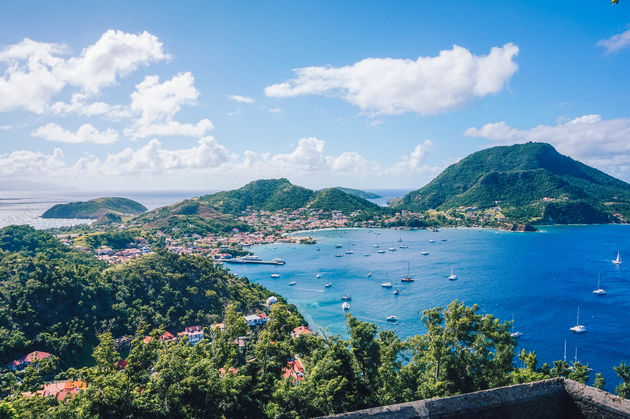 Schitterend uitzicht over de kleine eilanden die samen Les Saintes vormen