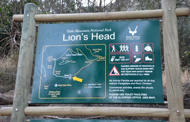 De start van de Lion`s Head Trail