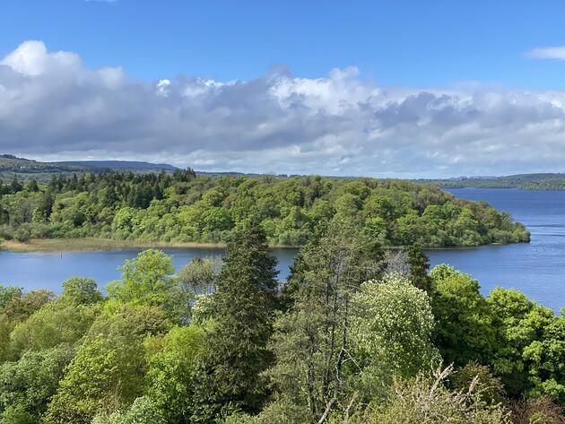 Het is leuk om rond te wandelen in Lough Key Forest. Vanaf de uitzichttoren heb je een 360 graden view op de omgeving.