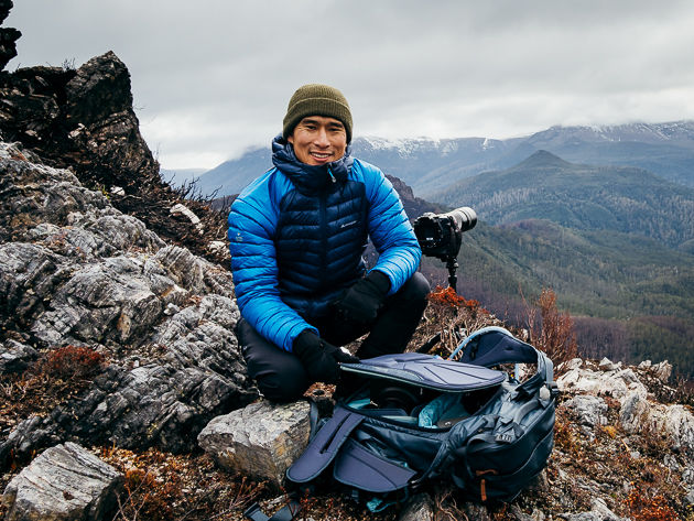 De Australische avonturenfotograaf Matt Horspool in actie tijdens een van zijn reizen