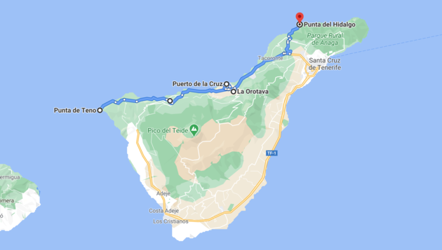Maak een mooi roadtrip langs de noordkust van Tenerife