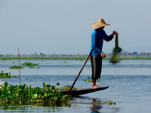 De beroemde vissers van het Inle Lake