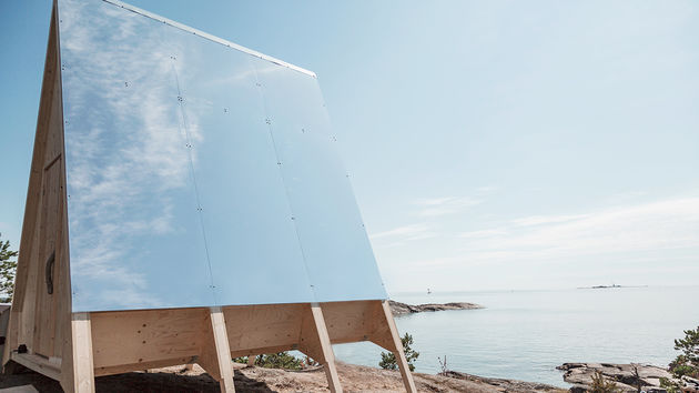 Op het Finse eiland Vallisaari staat deze Nolla Cabin