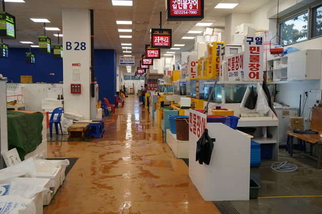 Het nieuwe gedeelte van de Noryangjin Vismarkt