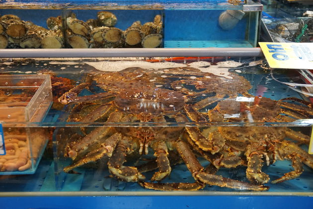 Reuze krabben op de Noryangjin Vismarkt