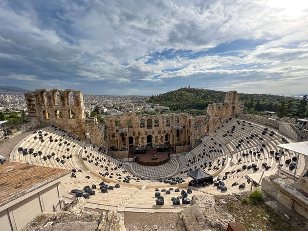 Het Odeon van Herodes Atticus theater bij Akropolis
