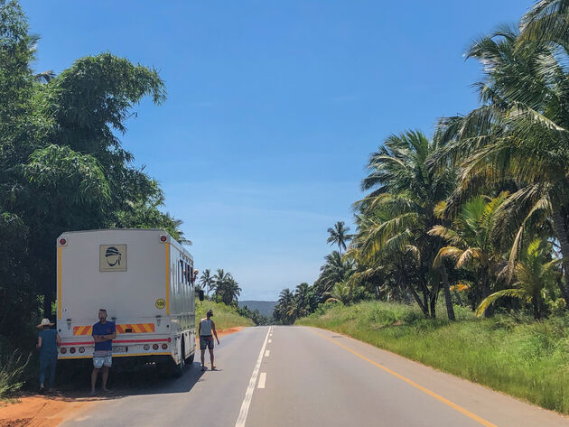 Een rustpauze onderweg in Mozambique