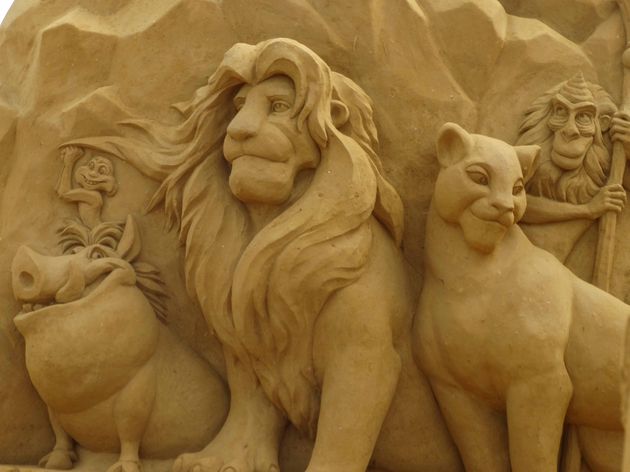 Zandsculptuur van The Lion King