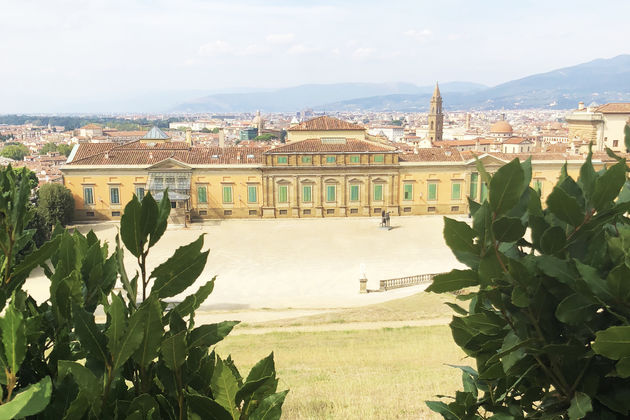 Palazzo Pitti, \u00e9\u00e9n van de paleizen van de rijke familie de `Medici`, vanaf de tuinzijde