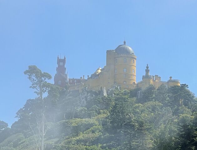 <em>Uitzicht op het Palacio da Pena vanuit het park<\/em>