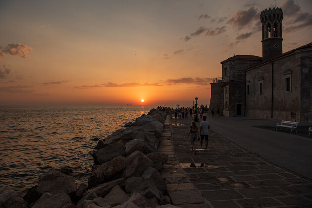 Een magische zonsondergang in Piran