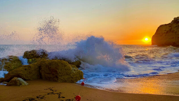 Zonsondergang op Praia do Carvoeiro