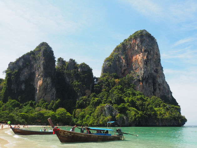 Het paradijselijke strand Railay Beach<span class=\