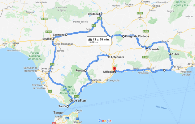De perfecte route voor een 15-daagse rondreis door Andalusi\u00eb: 1.000 kilometer lang