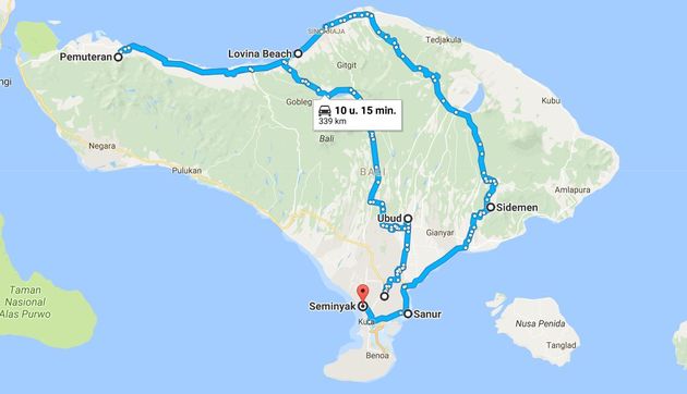 De perfecte route voor een rondreis door Bali