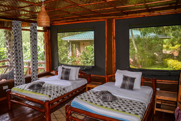Hoe mooi is onze slaapplaats in Rushaga Gorilla Camp?