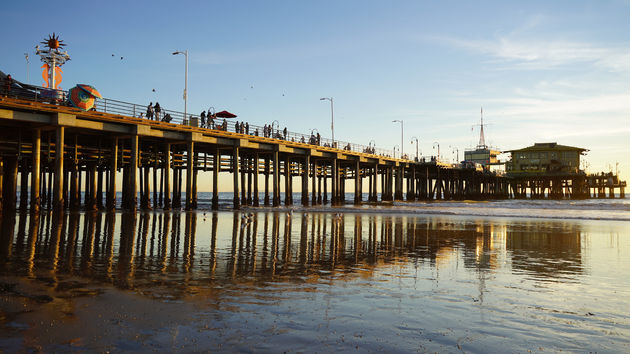 De Pier van Santa_Monica vlak voor zonsondergang