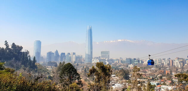 Uitzicht over de stad vanaf Cerro San Cristobal