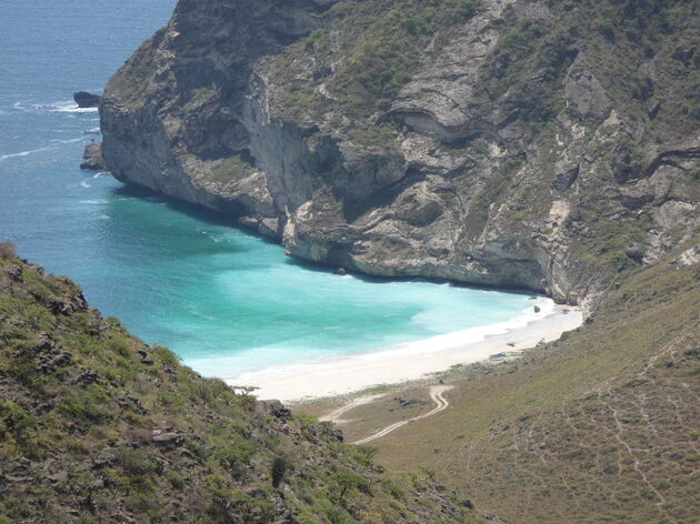 Shaat hidden beach in Zuid-Oman: goed zoeken hoor