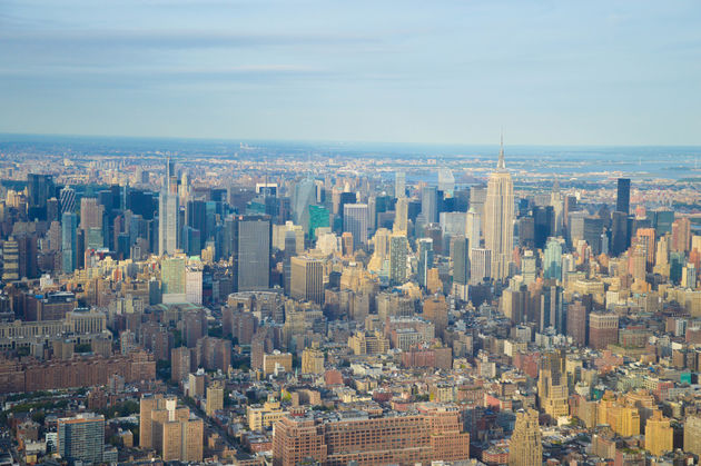 De skyline van New York gezien vanuit de helikopter: wat een uitzicht!