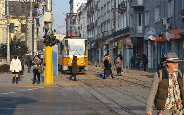 Typische straat in Sofia