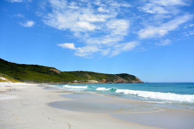 Het heerlijke rustige strand van Squeaky Beach