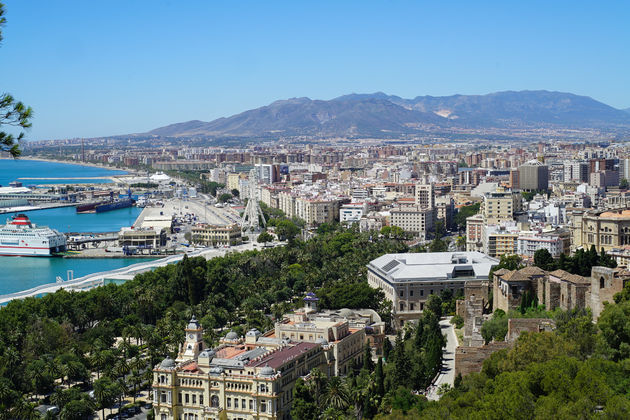 Uitzicht over de oude historische stad Malaga