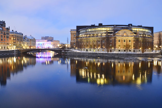 Stockholm by night.