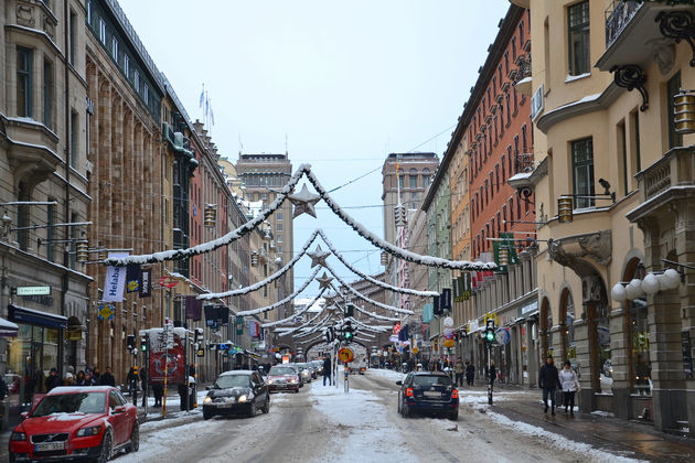 Winkelstraat met de \u2018two towers\u2019.