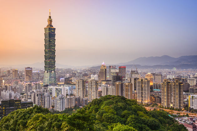 De skyline van Taipei. De ideale stad om je rondreis door Taiwan te beginnen!