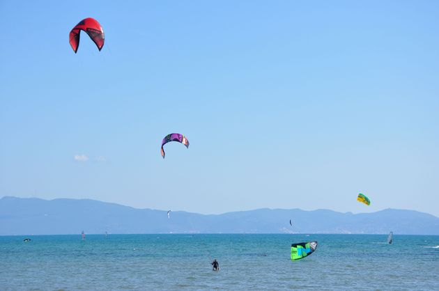 Kitesurfers in actie!