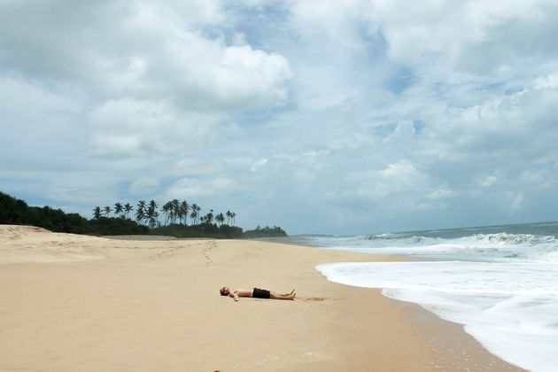 Het goudgele strand van Tangalle