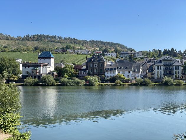 <em>Fietsen langs de oevers van de Moezel rondom Traben-Trarbach.<\/em>