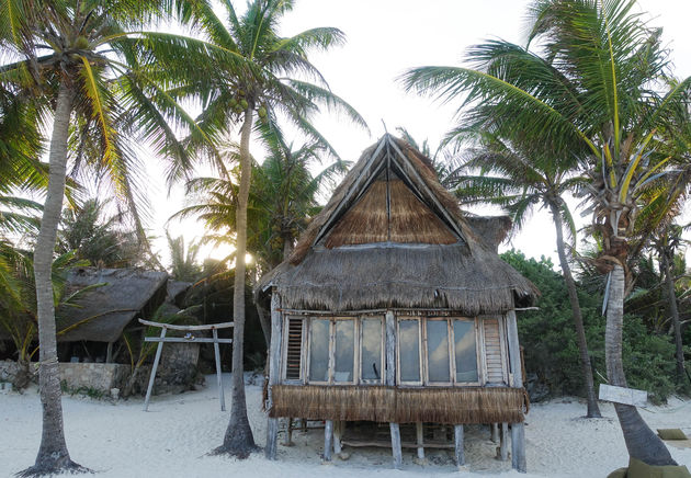 Beach cabana op Tulum beach