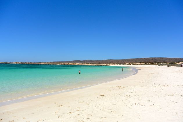 Het schitterende strande Turquoise Bay bij Exmouth!