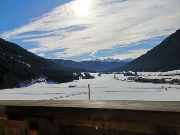 Uitzicht balkon vakantieboerderij Roter Hahn